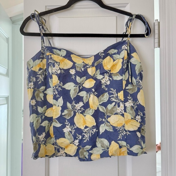 Abercrombie & Fitch Tops - NWT Abercrombie Lemon Print Blue Camisole Top, Large